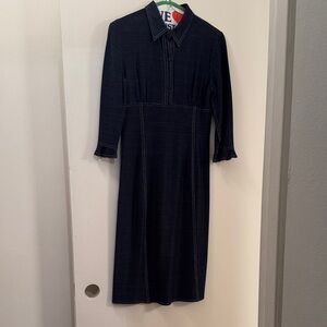 Elegant Diane Von Furstenberg Navy Denim Dress
